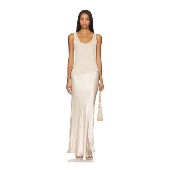 SOVERE / Rhyme Combo Slip Knit Dress in Champagne Size XL - Picture 3 of 12